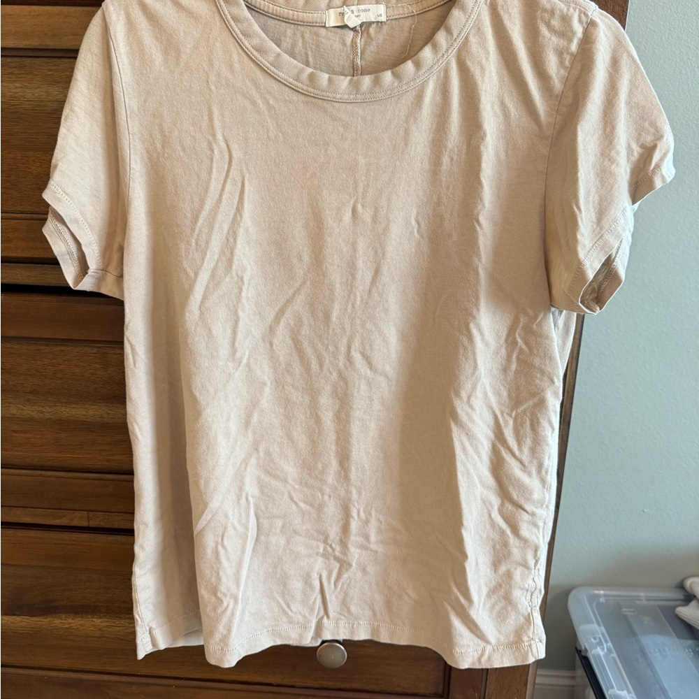 rag & bone Light Beige Short Sleeve Tee